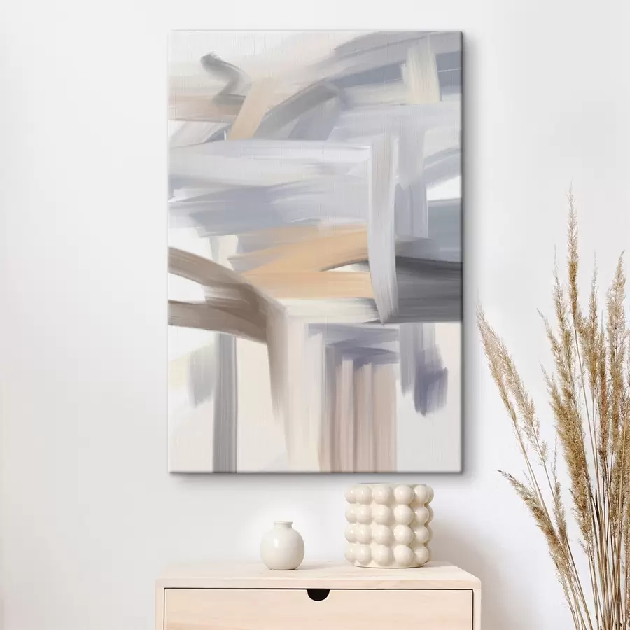  Schilderijen een abstract schilderij in lichte kleuren s48999