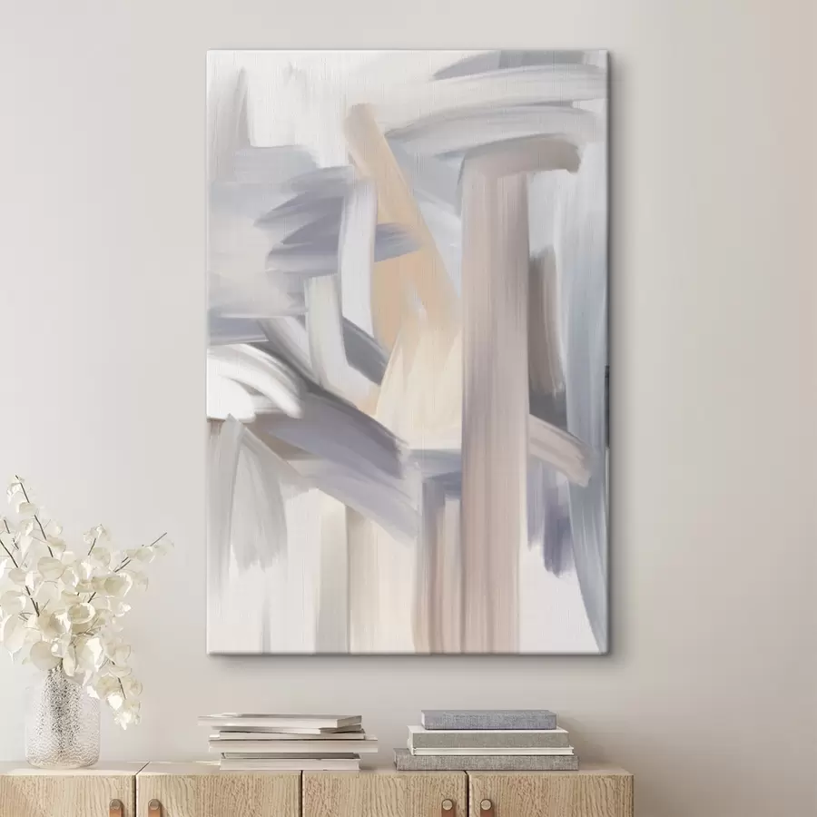  Schilderijen een abstract schilderij in lichte kleuren s49000