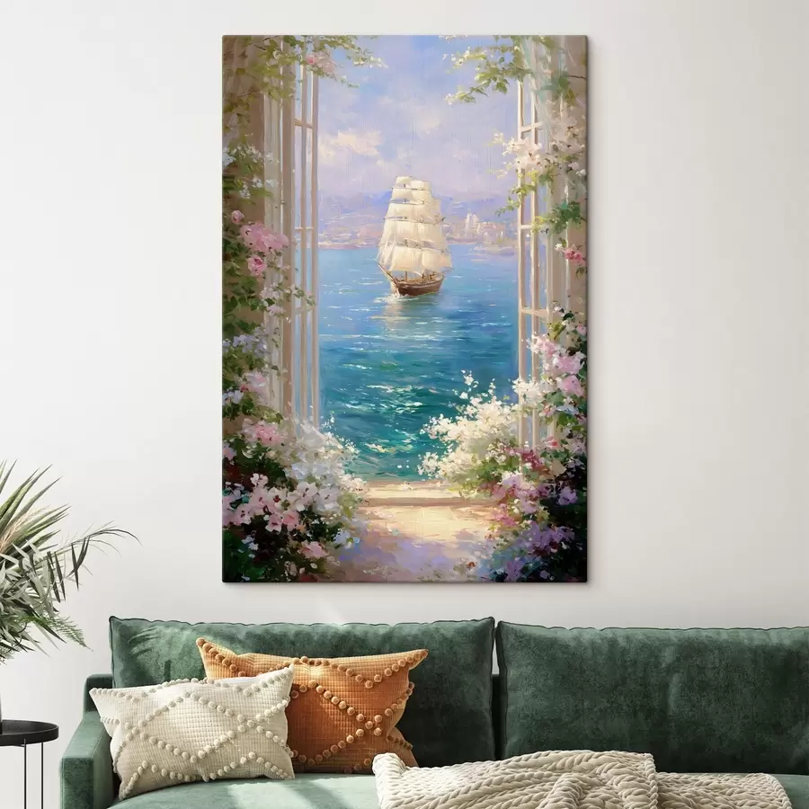  Schilderijen een bloemrijke afbeelding van het schip s49004