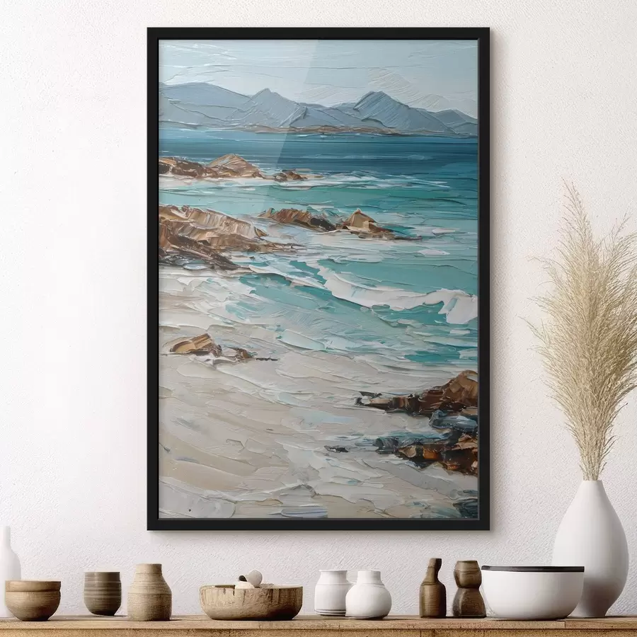 Fotobehang zeegezicht met kliffen f48995