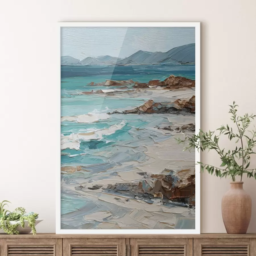 Fotobehang zeegezicht met kliffen f48996