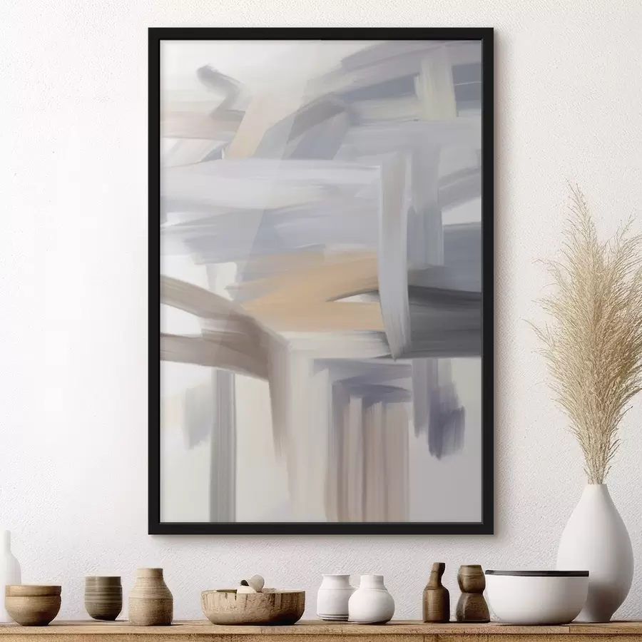 Fotobehang een abstract schilderij in lichte kleuren f48999