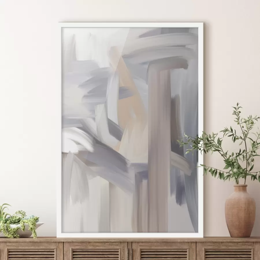 Fotobehang een abstract schilderij in lichte kleuren f49000