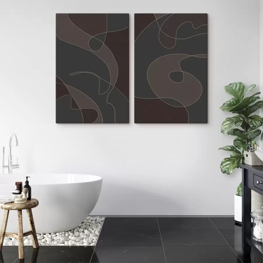  Schilderijen textuurexpressie in donkere tinten m30433