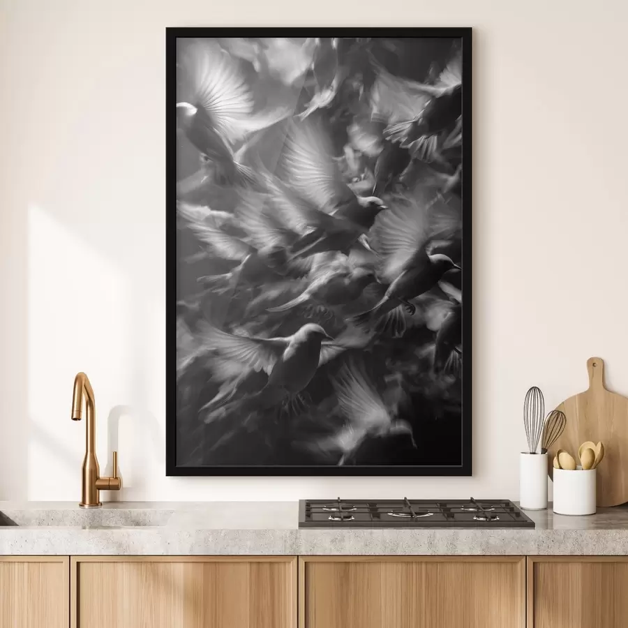 Fotobehang Vogels met bewegingsonscherpte f49023