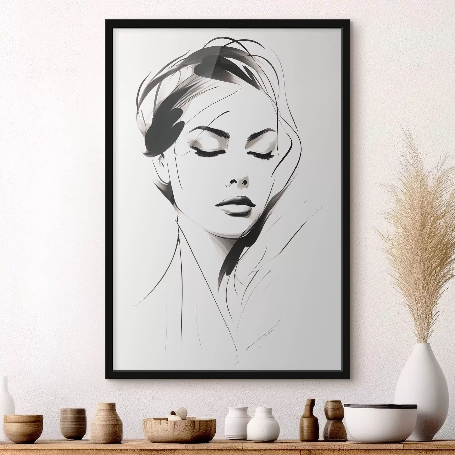 Fotobehang Schets van een abstracte vrouw f49024