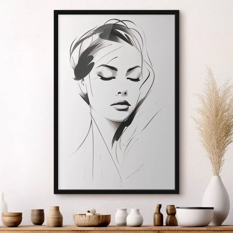 Fotobehang Schets van een abstracte vrouw f49024