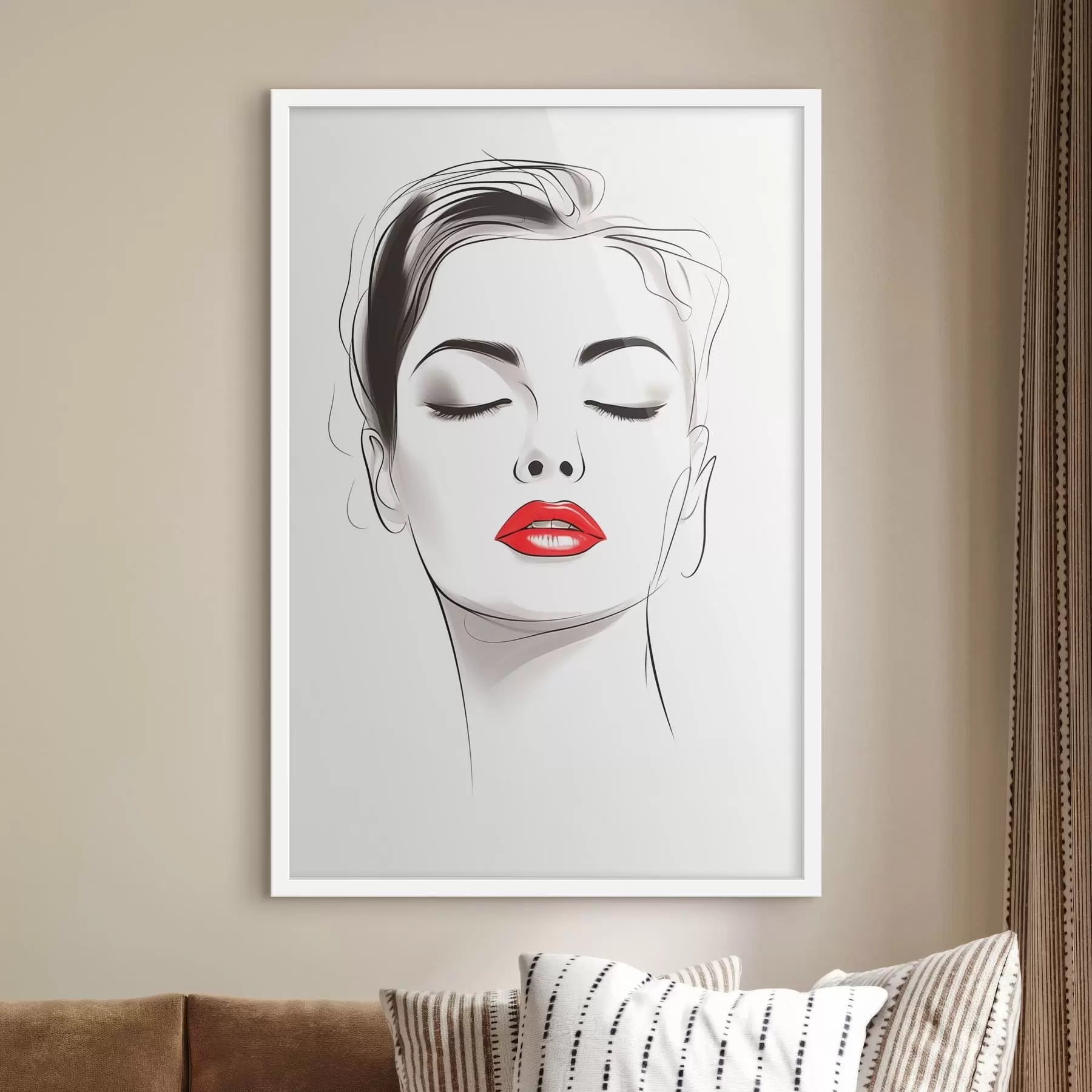 Fotobehang Minimalistische lijntekeningen van gezichten f49025