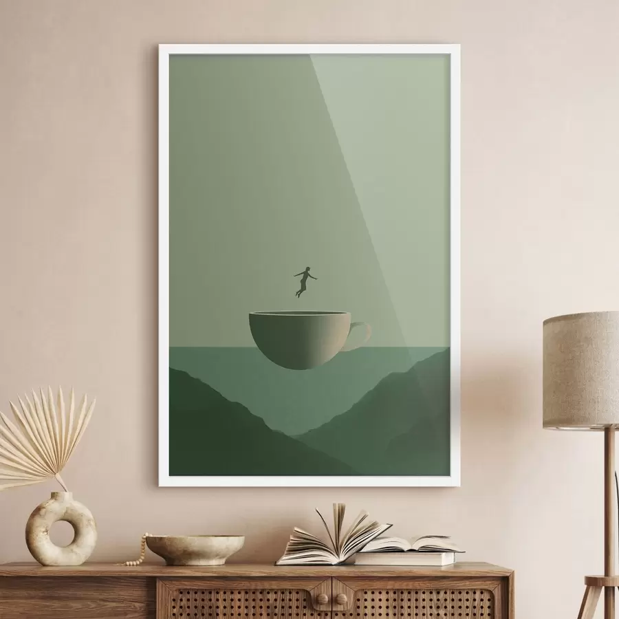 Fotobehang Beker boven de bergen f49028