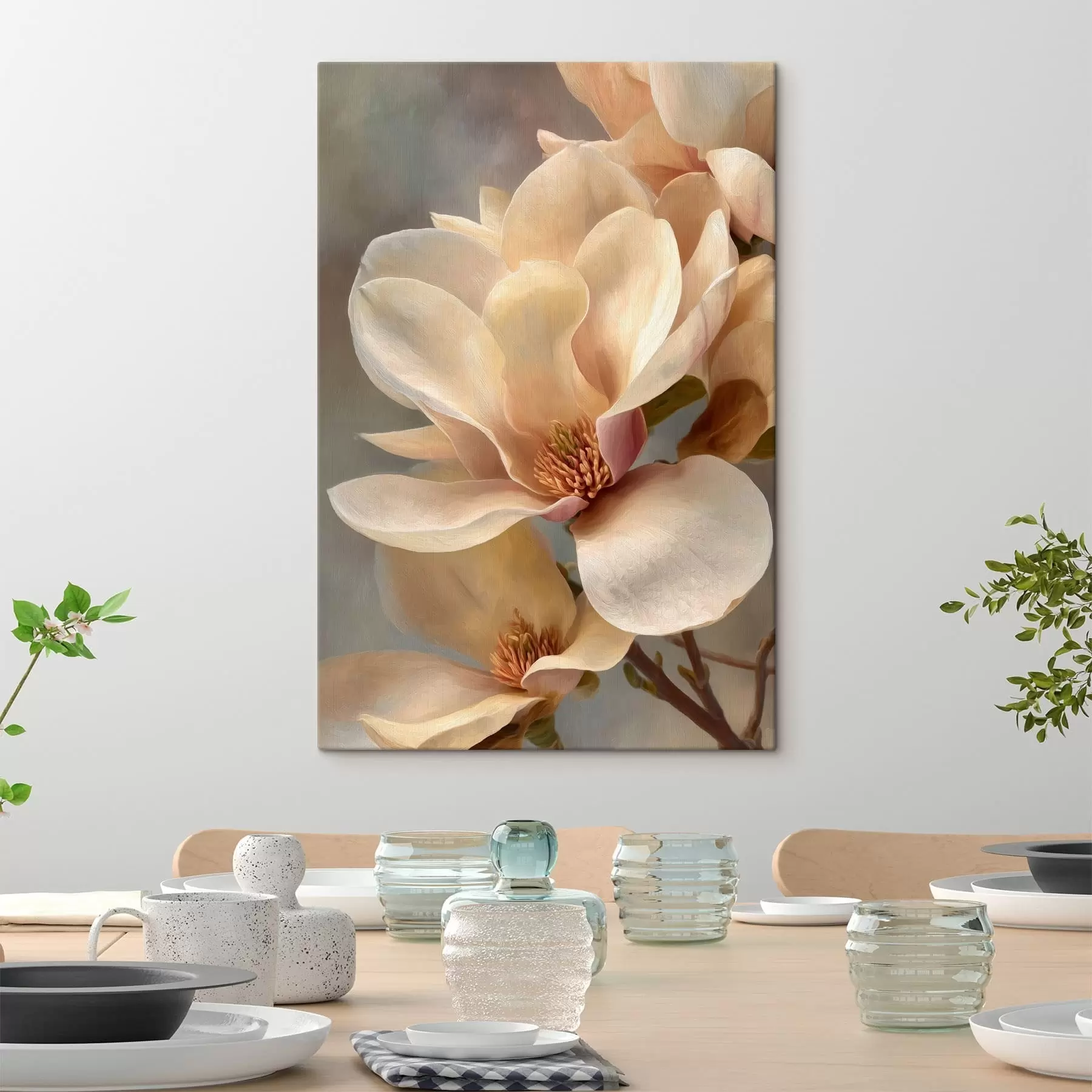  Schilderijen Close-up van een magnoliabloem s49016