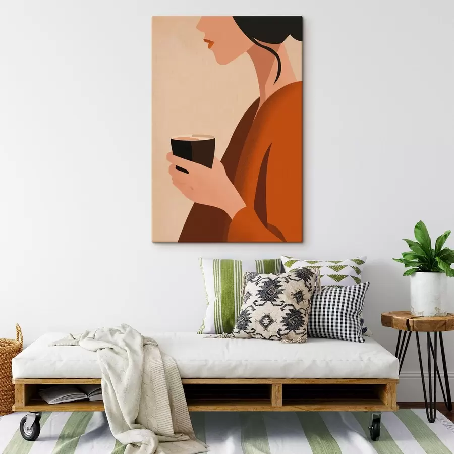  Schilderijen Vrouw met kopje – Minimal s49019