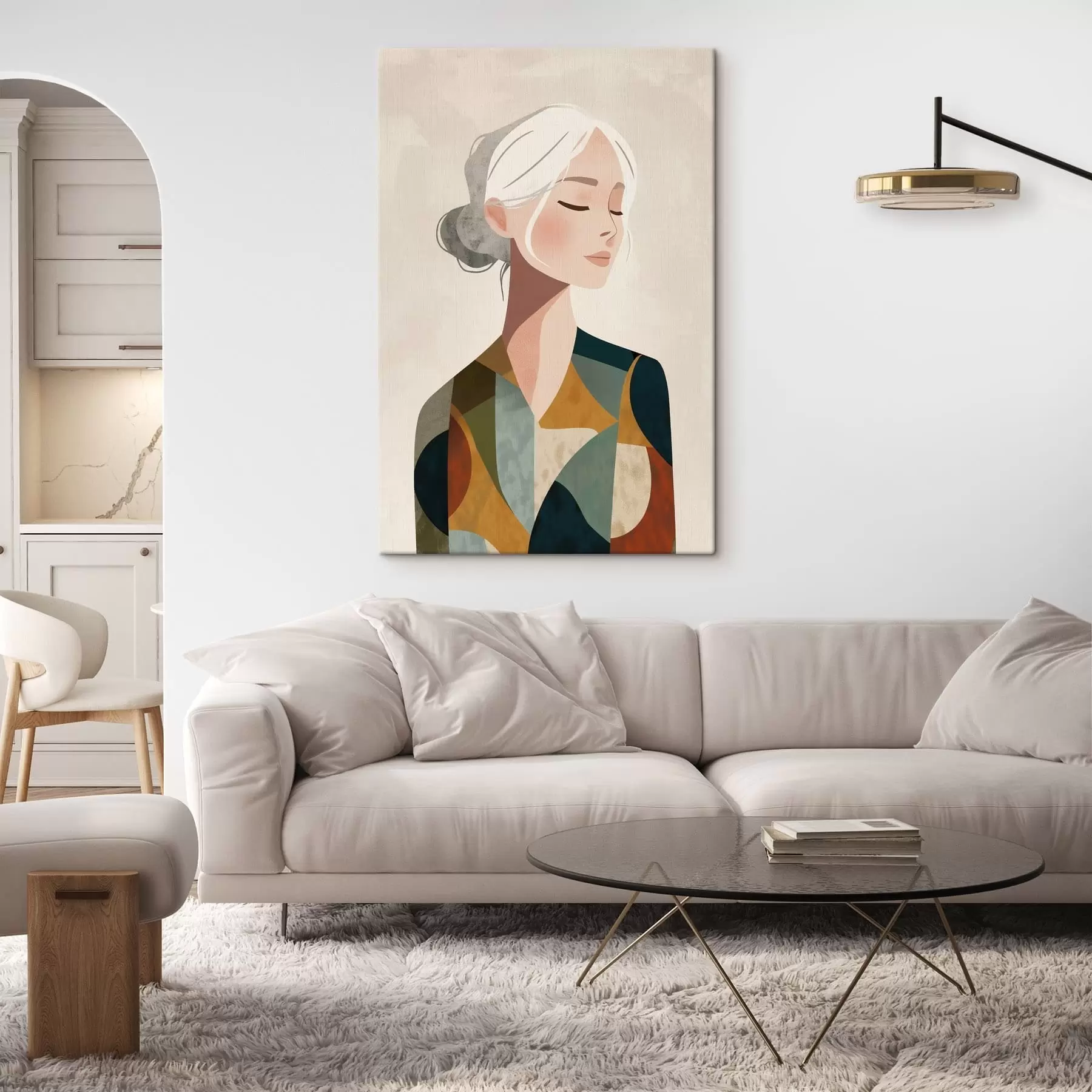  Schilderijen Vrouw in geometrische stijl s49029