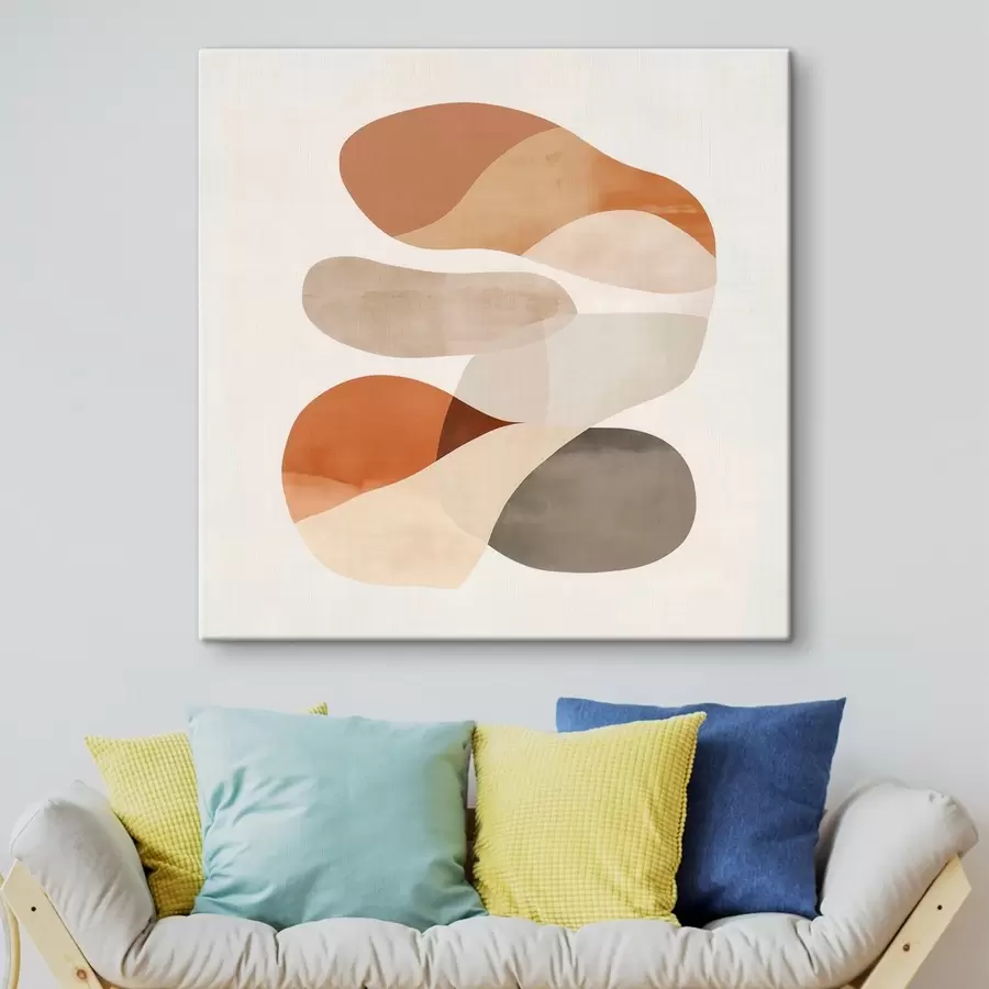  Schilderijen Een harmonie van doorschijnende bloemblaadjes en zachte vormen in een minimalistische stijl s48864