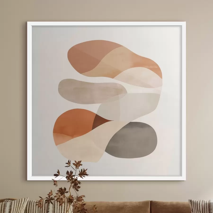 Fotobehang Een harmonie van doorschijnende bloemblaadjes en zachte vormen in een minimalistische stijl f48864