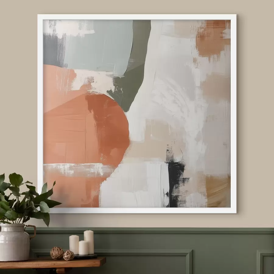 Fotobehang Een combinatie van geometrische vormen en vloeiende lijnen in een eigentijdse abstracte stijl f48868