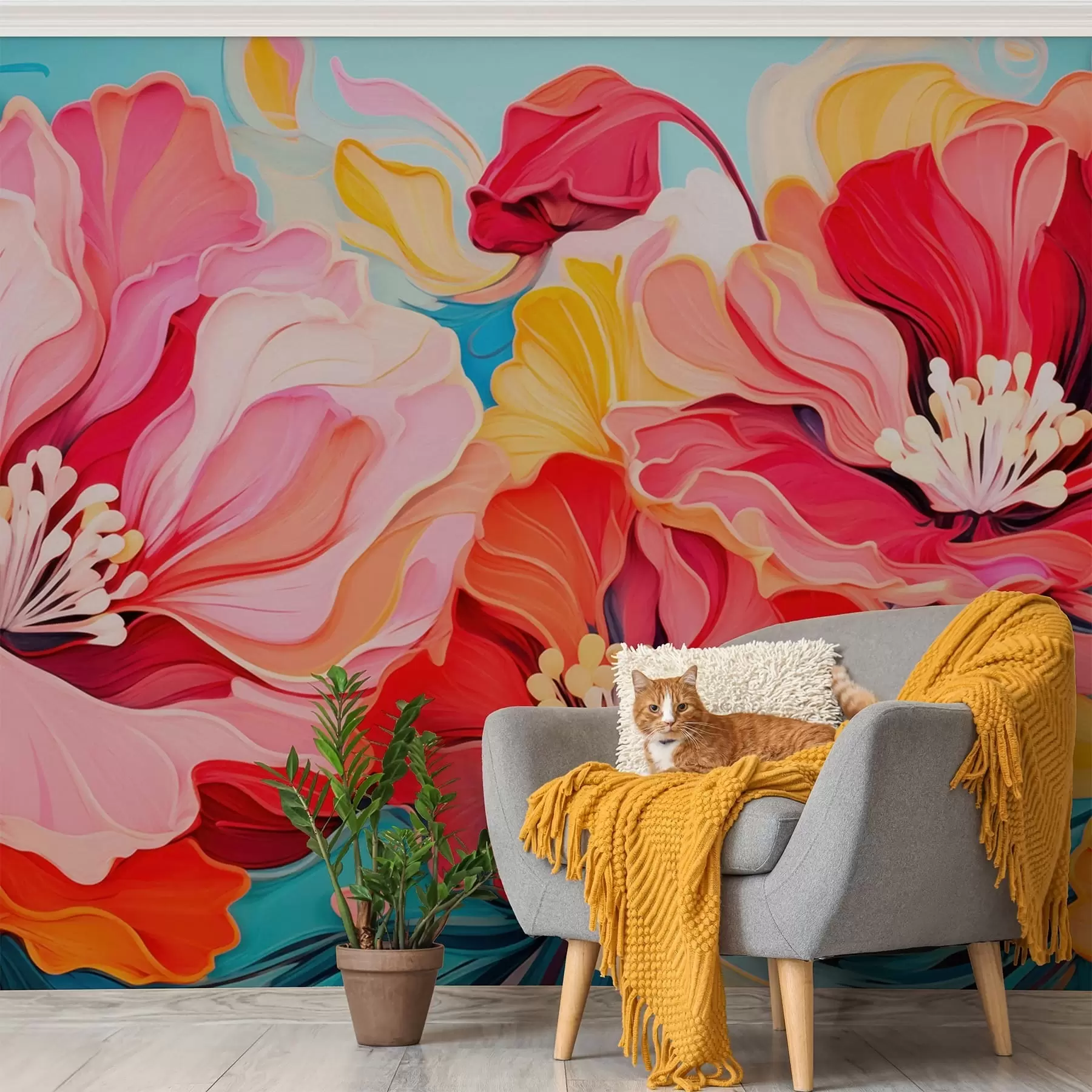 Fotobehang Fantasiebloemen w05574