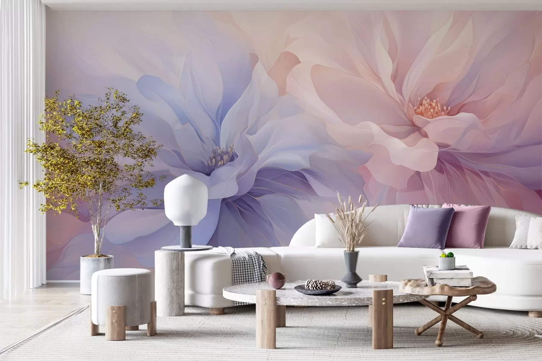 Fotobehang Luchtige bloemblaadjes w05580