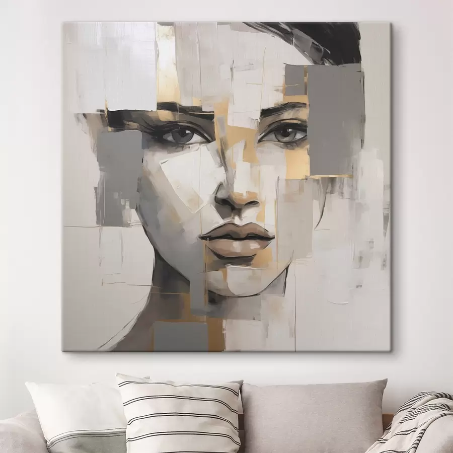  Schilderijen Abstract vrouwelijk portret, imitatie van een schilderij s49056