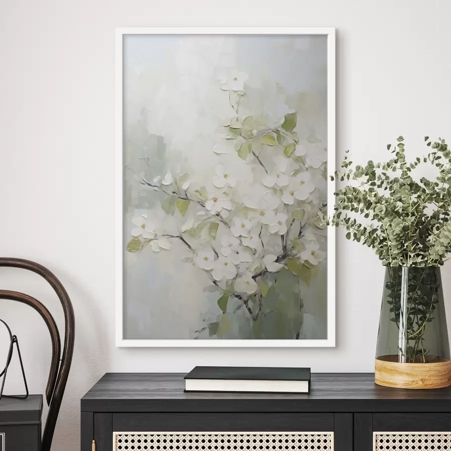Fotobehang Abstracte bloemen imitatie van schilderkunst f49048