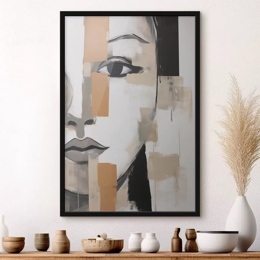 Fotobehang Gestileerd vrouwelijk portret in de stijl van een schilderij f49054