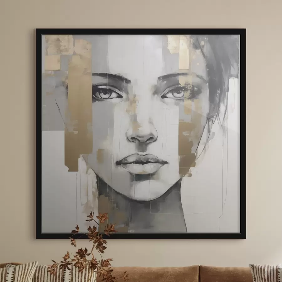 Fotobehang Portret van een vrouw, naar een schilderij f49055