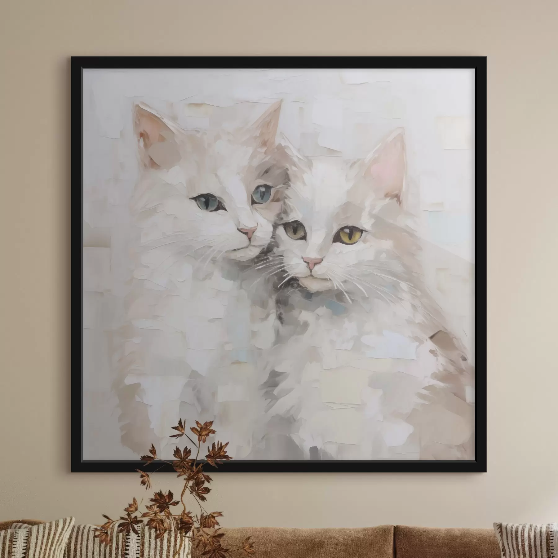 Fotobehang Katten imitatie schilderij f49059