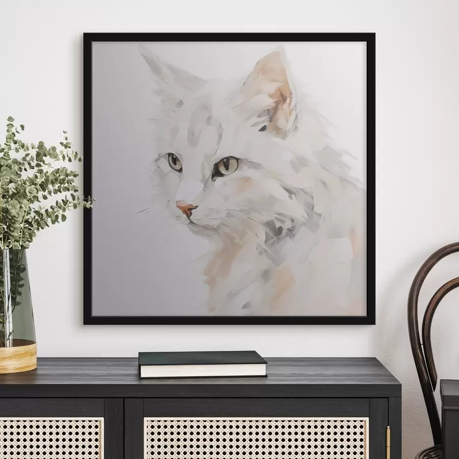 Fotobehang Kat imitatie schilderij f49060