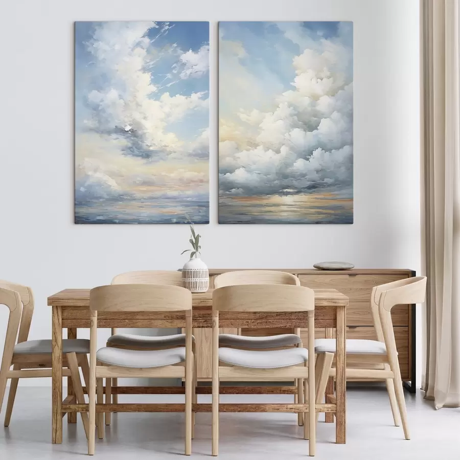 Fotobehang Wolken in de lucht imitatie van schilderij m30442