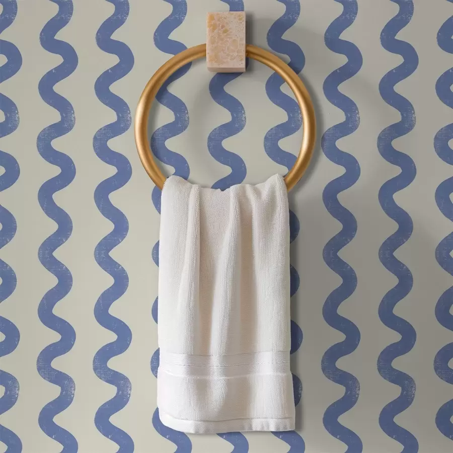 Fotobehang Golvend blauw patroon op een lichte achtergrond a01187v2