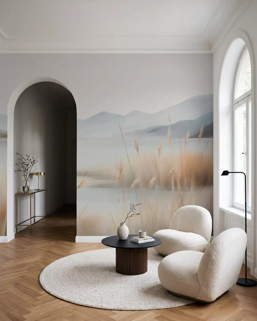 Fotobehang Meer in zachte aquarel w05584