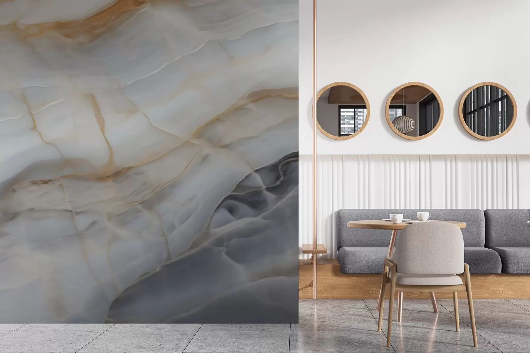Fotobehang Imitatie van een abstract marmerstructuurpatroon w05590