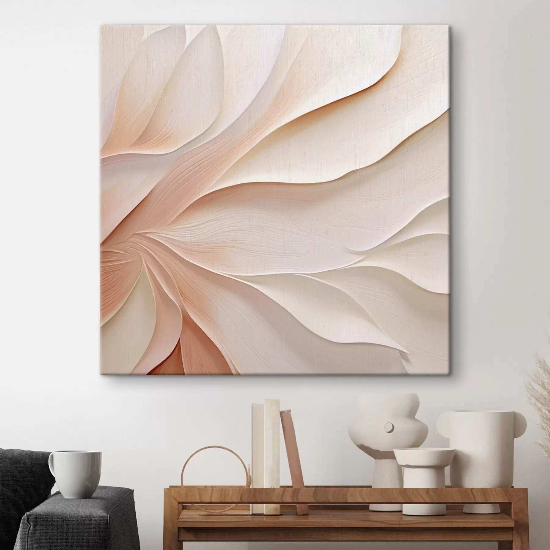  Schilderijen Abstracte kunst met nabootsing van volumetrische penseelstreken s49062
