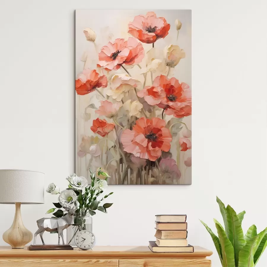  Schilderijen Imitatie schilderij van klaprozen s49066
