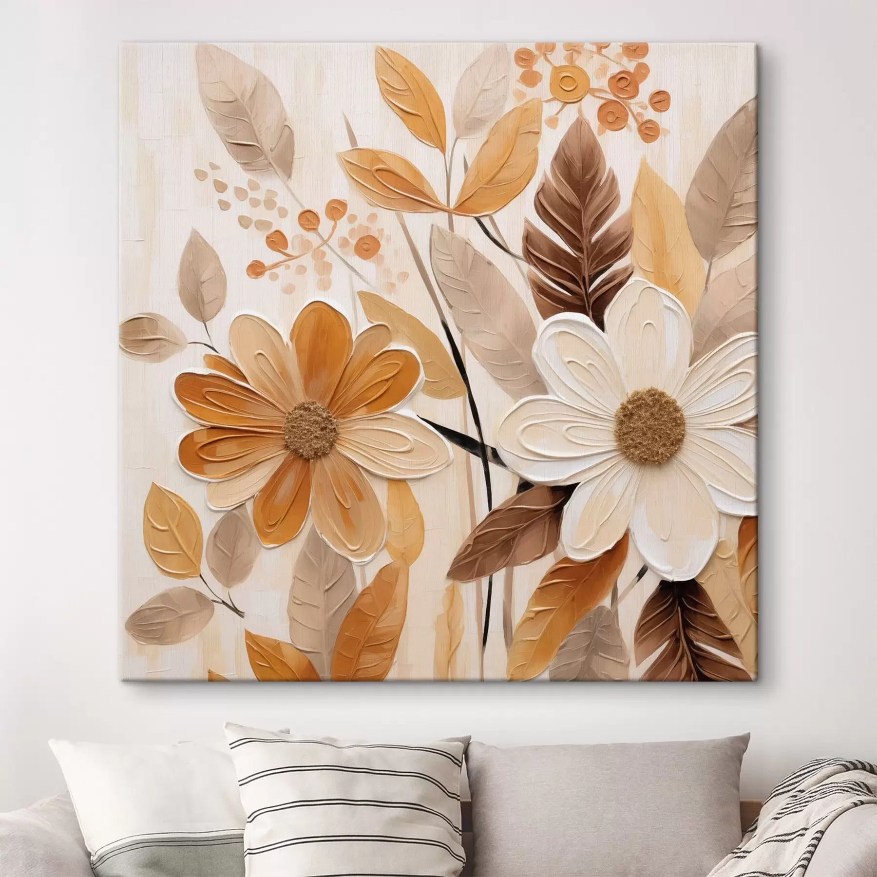  Schilderijen Gestileerde bloemen, geïnspireerd op een schilderij s49072