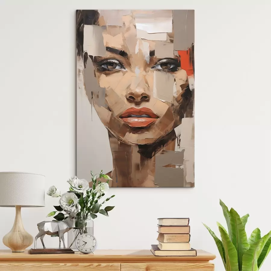  Schilderijen Abstract vrouwelijk portret, imitatie van een schilderij s49075