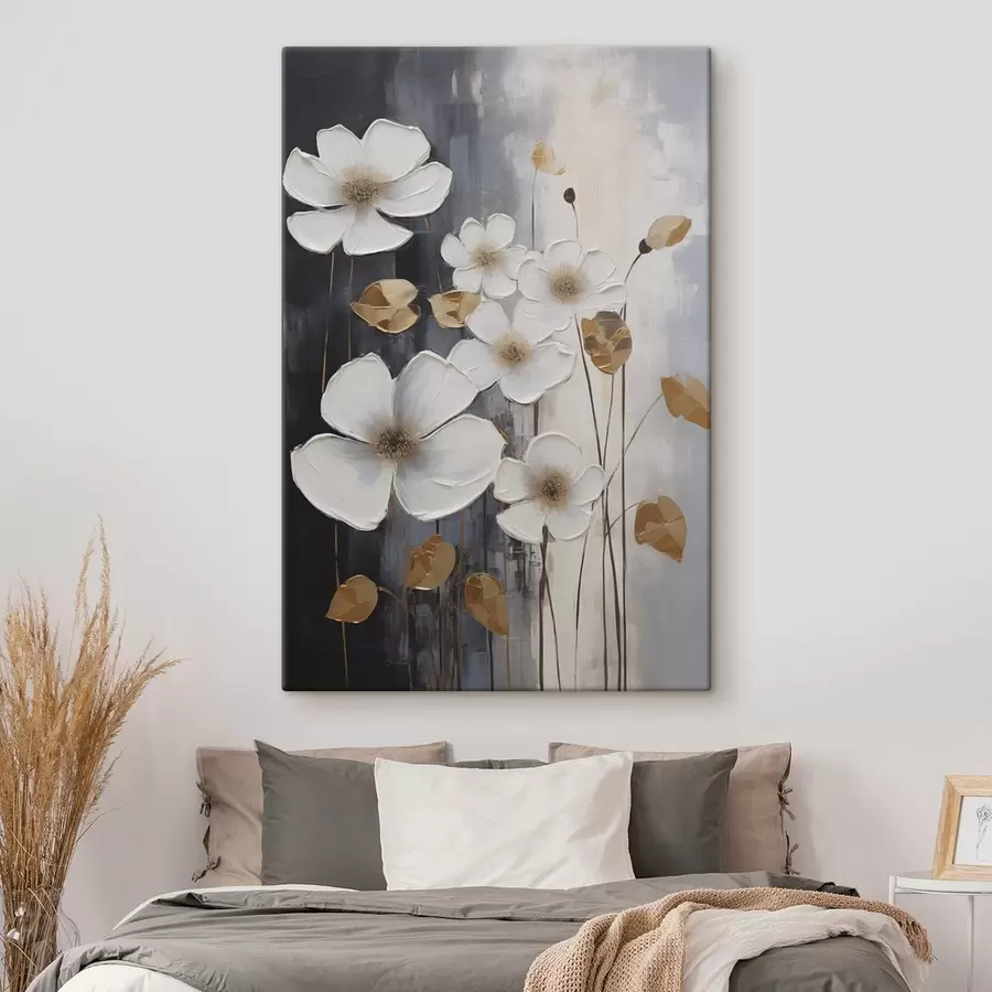  Schilderijen Abstracte kunst met bloemen, geïnspireerd op de schilderkunst s49078
