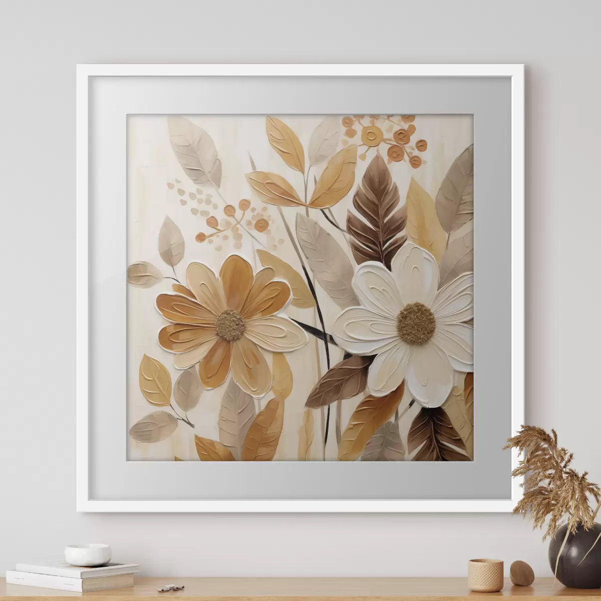 Poster Gestileerde bloemen, geïnspireerd op een schilderij f49072