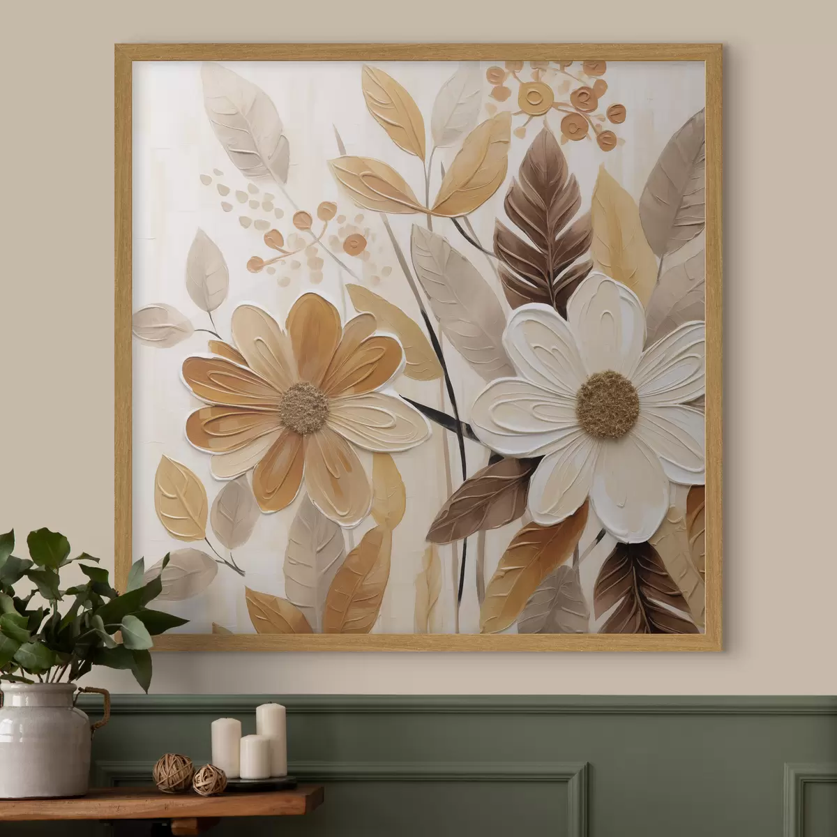 Poster Gestileerde bloemen, geïnspireerd op een schilderij f49072
