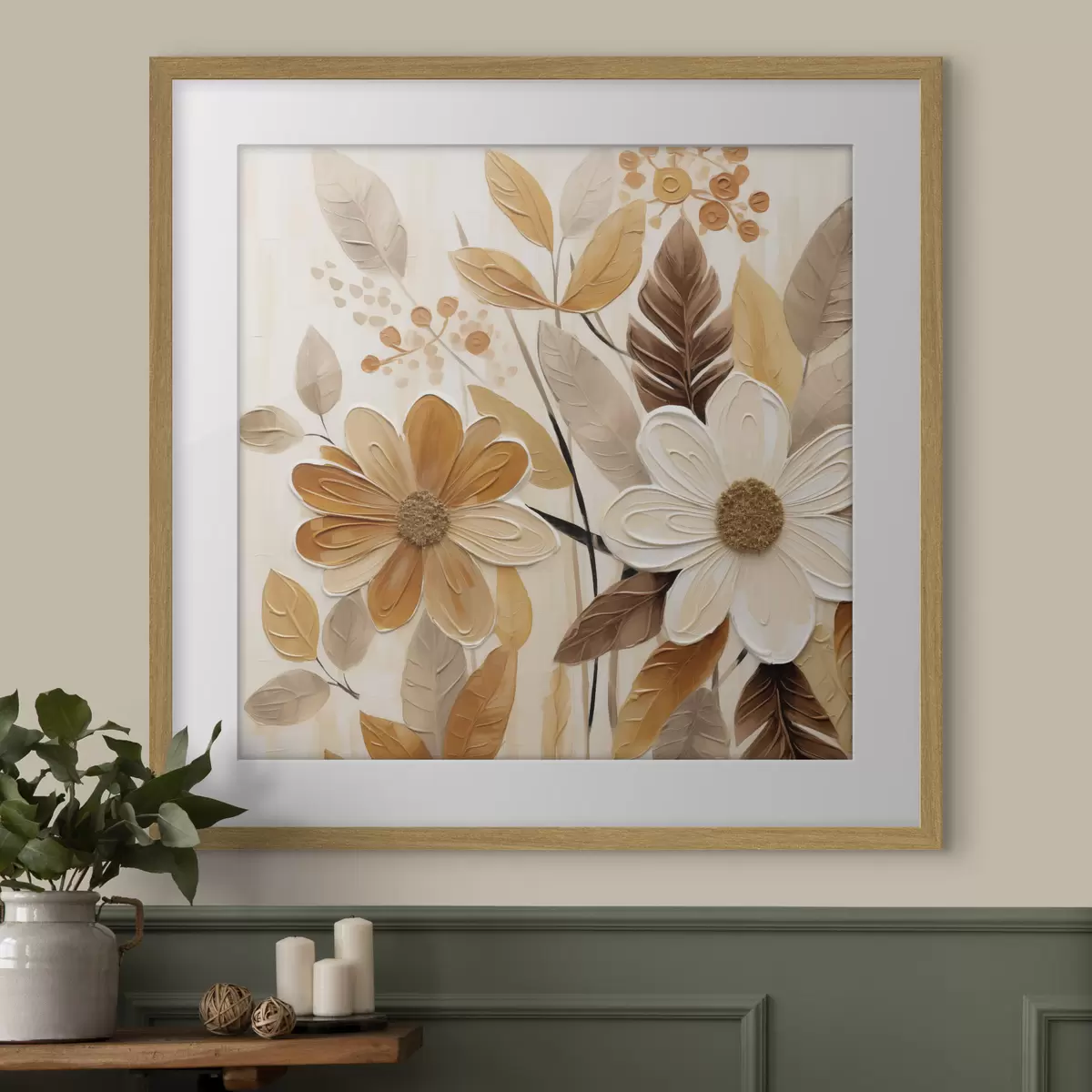 Poster Gestileerde bloemen, geïnspireerd op een schilderij f49072
