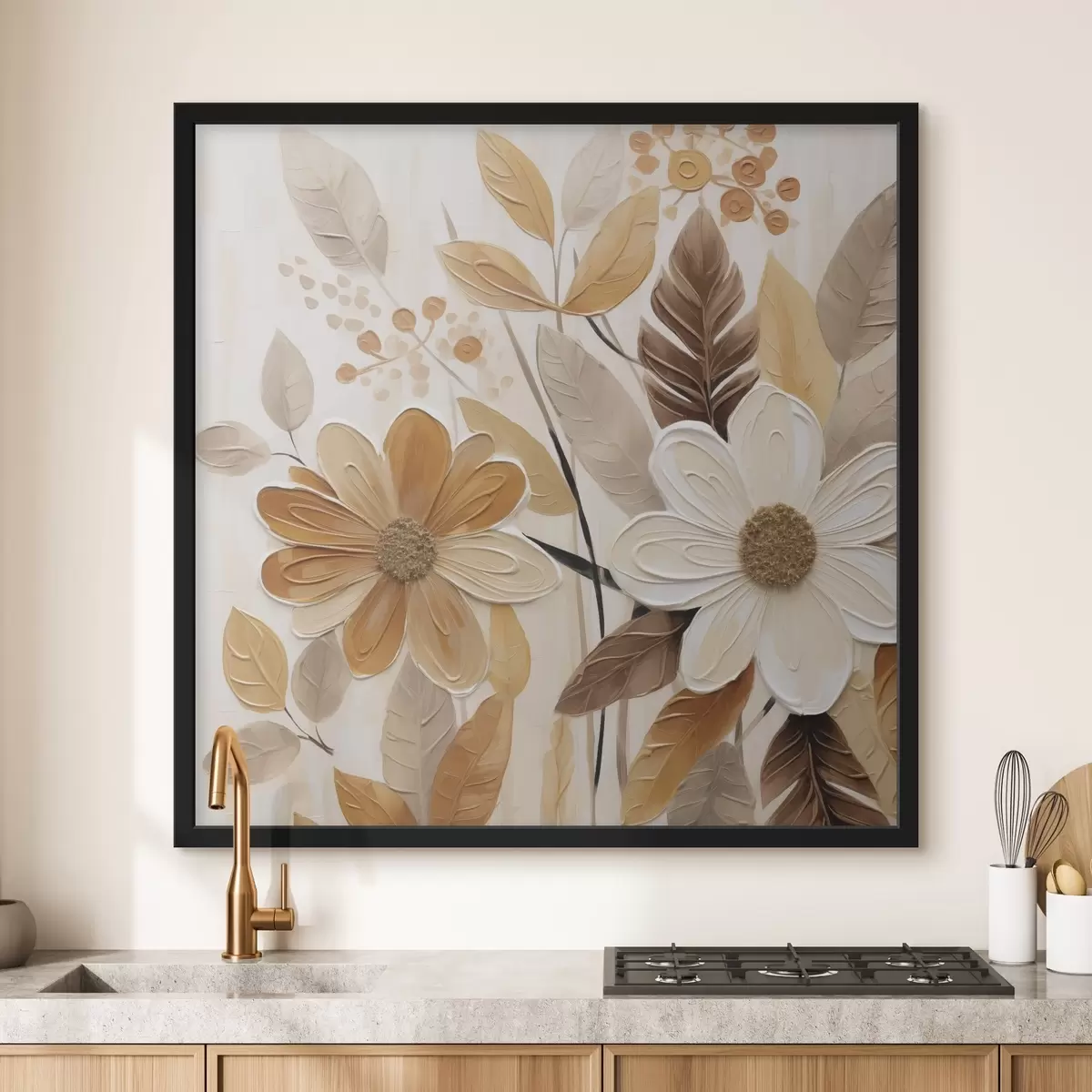 Poster Gestileerde bloemen, geïnspireerd op een schilderij f49072