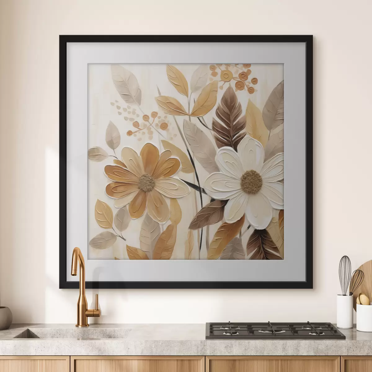 Poster Gestileerde bloemen, geïnspireerd op een schilderij f49072