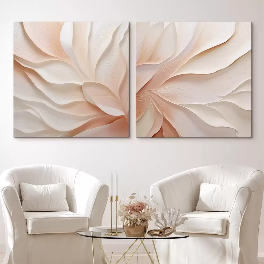  Schilderijen Abstracte kunst met nabootsing van volumetrische penseelstreken m30444
