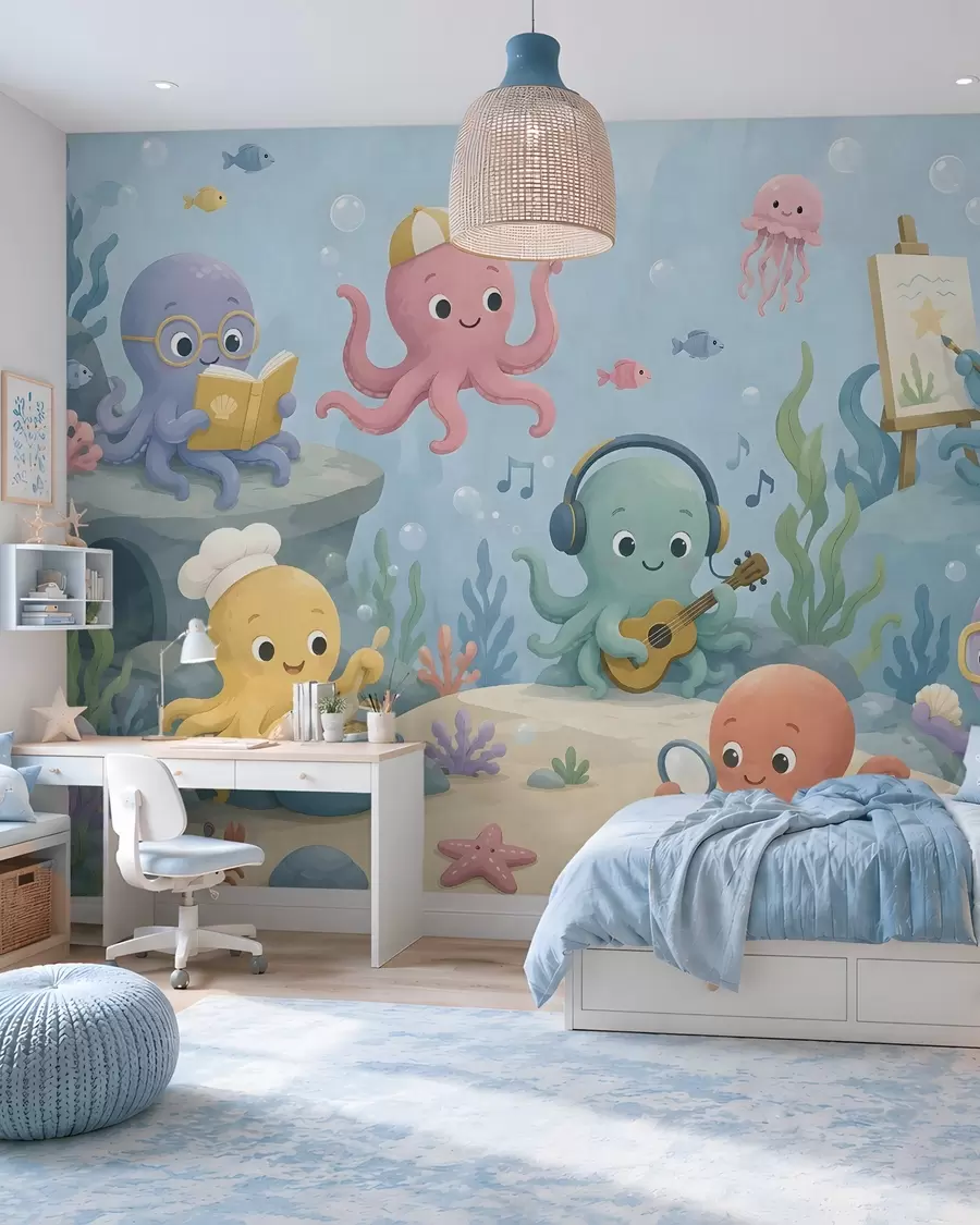 Fotobehang De creatieve octopusclub w05568