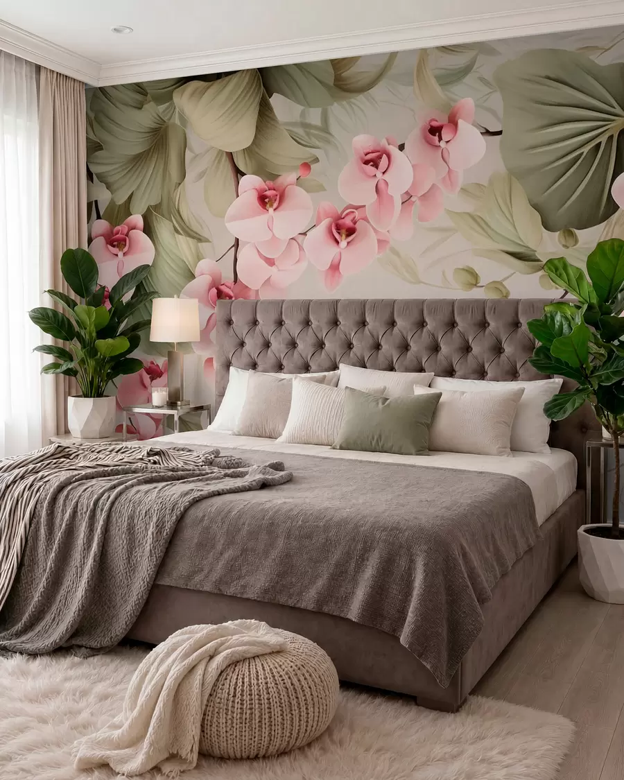 Fotobehang Orchideeën, hangplanten w05619