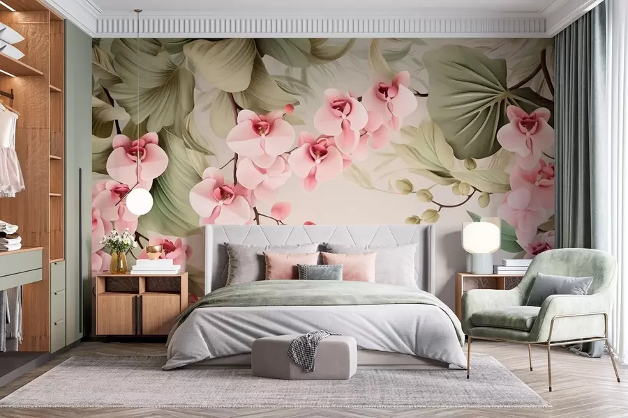 Fotobehang Orchideeën, hangplanten w05619