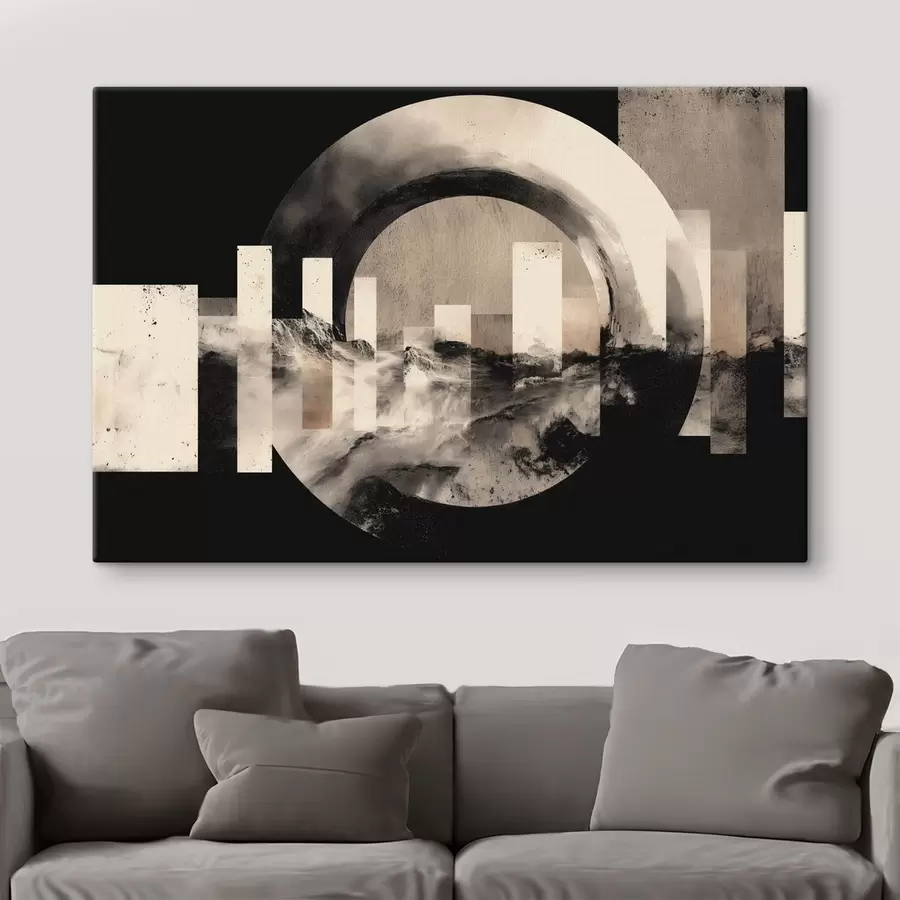  Schilderijen Geometrische abstractie met cirkels en rechthoeken s49183