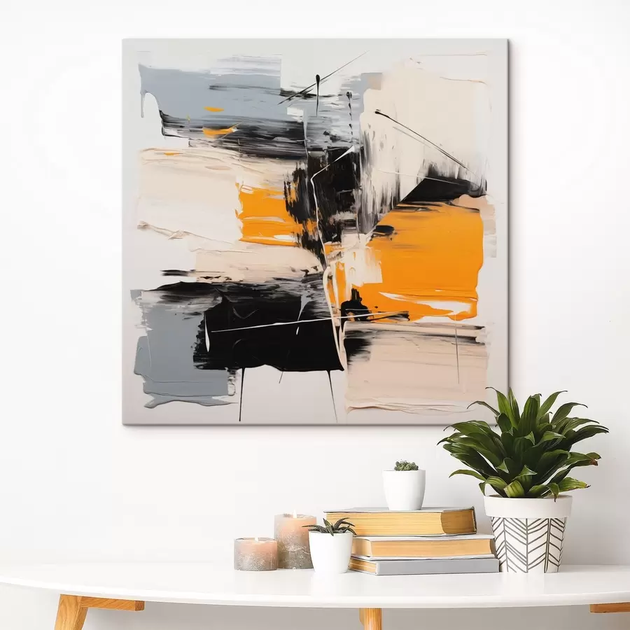  Schilderijen Abstracte penseelstreken met heldere accenten s49196