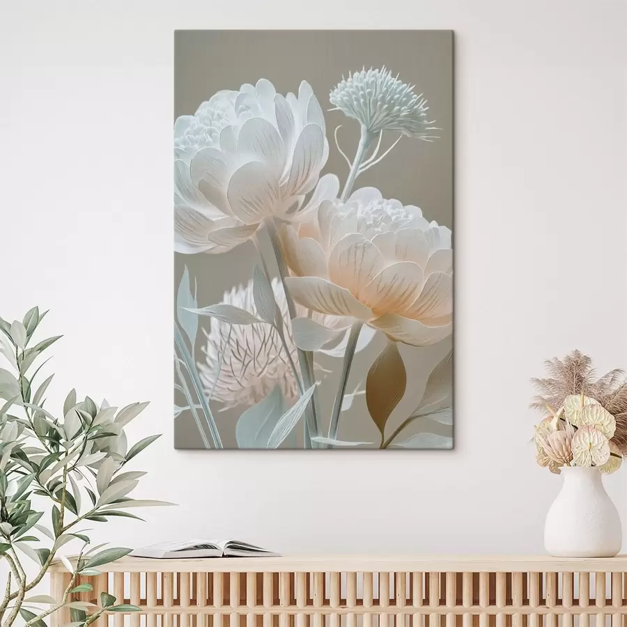  Schilderijen Luchtige compositie van pastelkleurige bloemen s49210