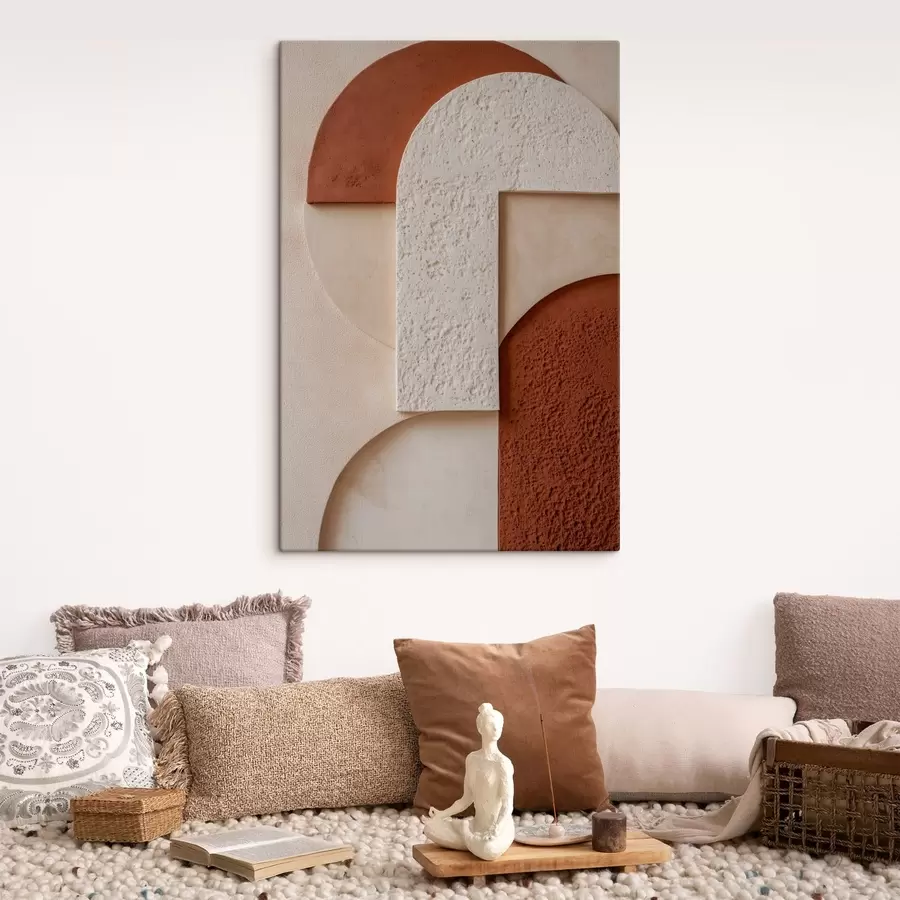 Schilderijen Abstracte geometrische vormen met textuur s49212