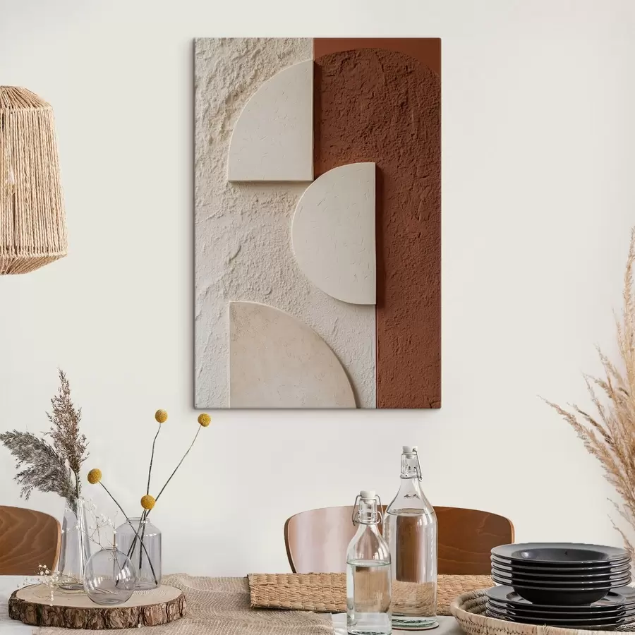  Schilderijen Geometrische elementen in warme, natuurlijke tinten s49213